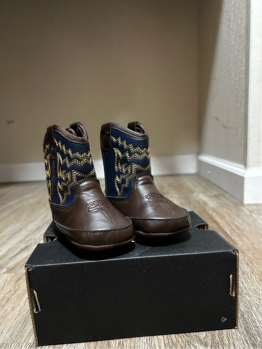Ariat Brown and Navy Baby Walker Boots
